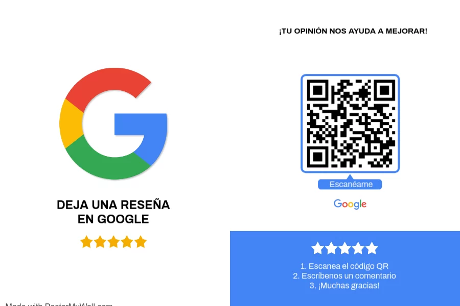 Código QR que puedes escanear para dejarnos tu opinión.