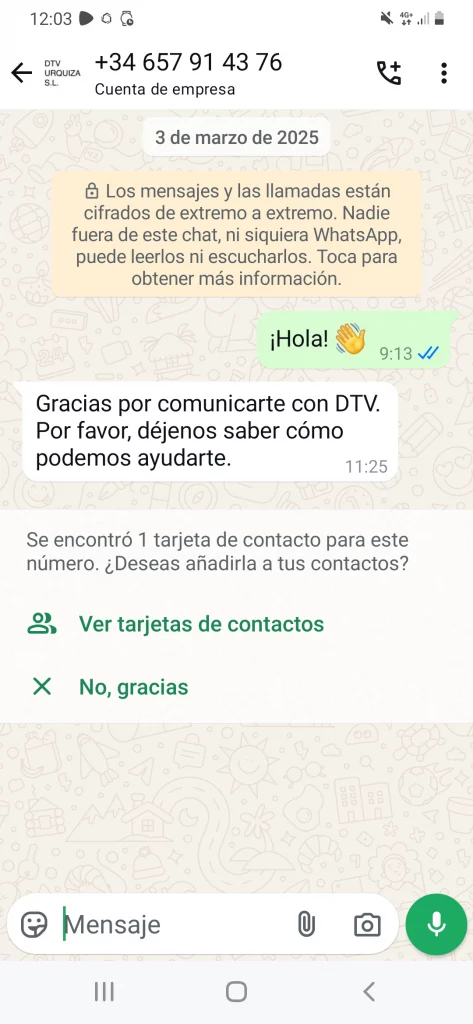 Imagen de vista previa de conversación autommática por whatsapp